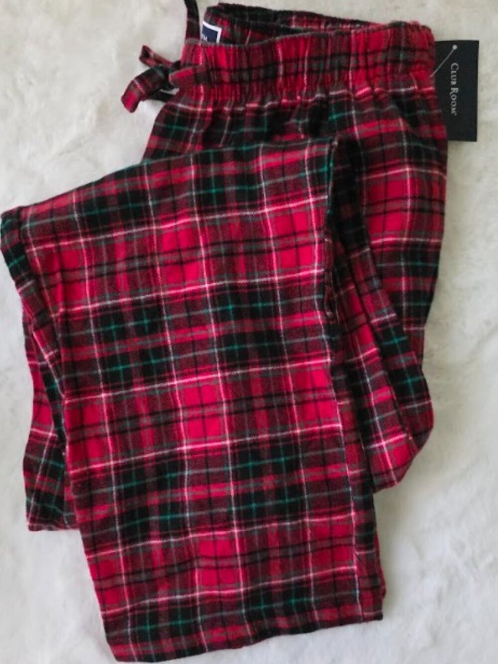 Club Room Mens Flannel Pajama Pants Red